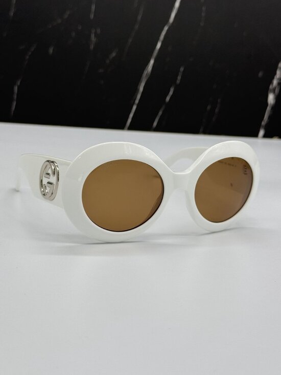 NEW GUCCI GG1647S 003 SUNGLASSES WHITE BROWN ROUND WOMEN EYEWEAR GUCCI main image 10